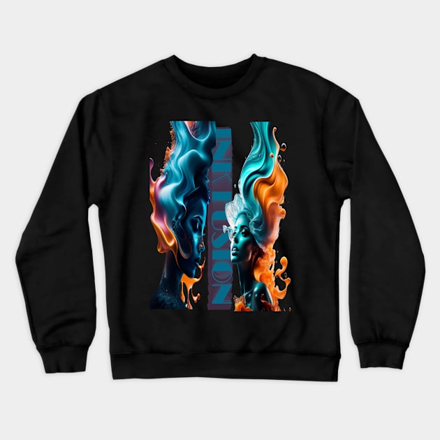 Ink Fusion Crewneck Sweatshirt by AII IN ONE STORE